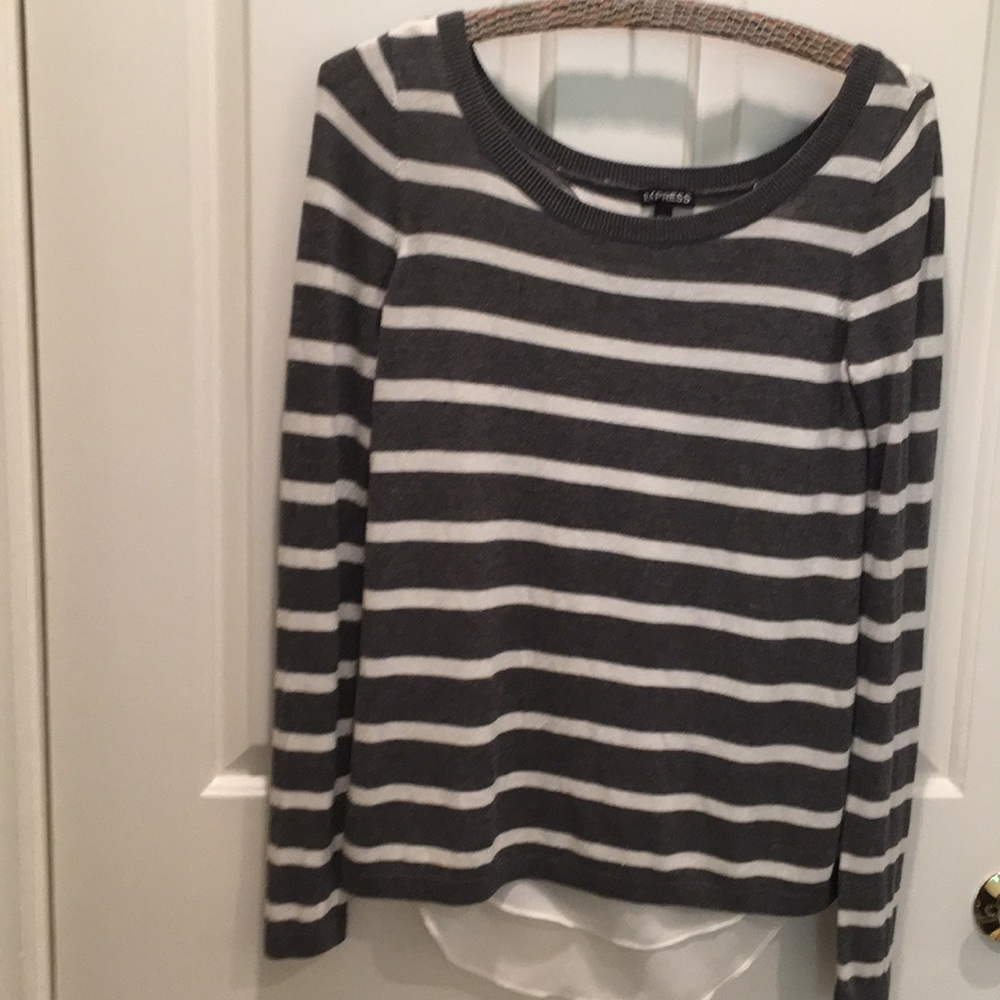 Express split back long sleeve sweater shirt